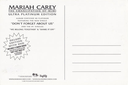 The Emancipation Of Mimi' Ultra Platinum Edition Promo Postcard