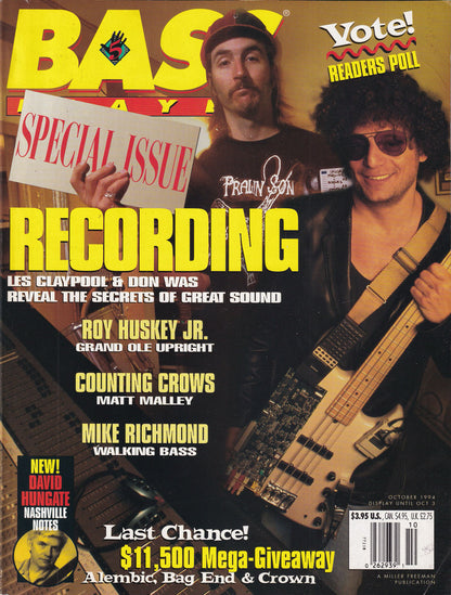 Bass Player - October 1994 - Les Claypool and Don Was On Front Cover