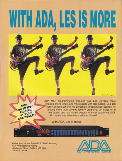 Bass Player - October 1994 - Les Claypool and Don Was On Front Cover