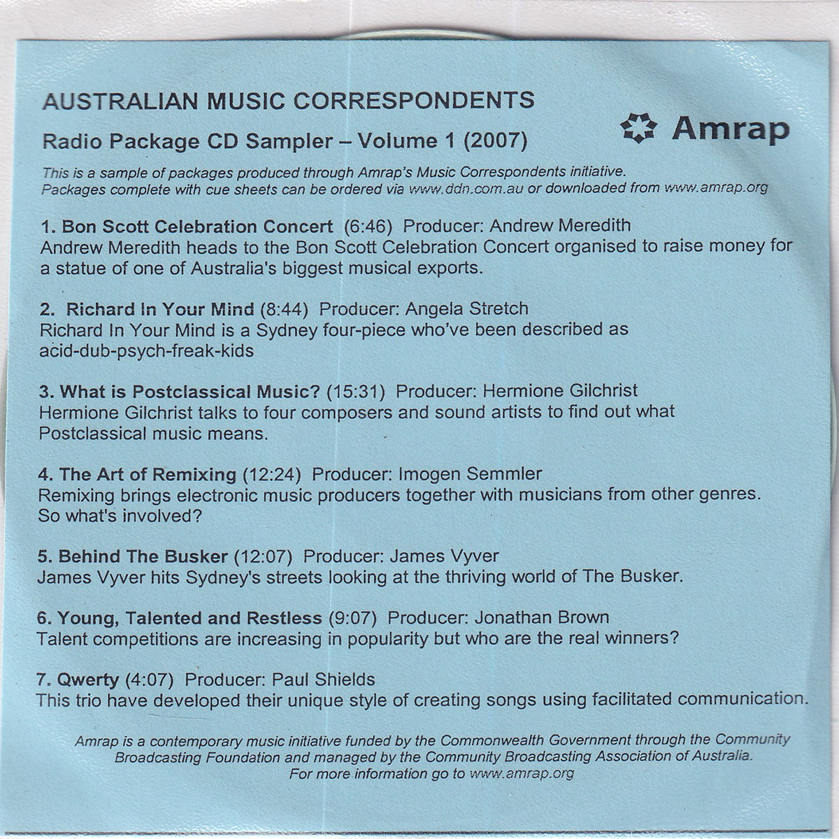 Music Correspondent Packages