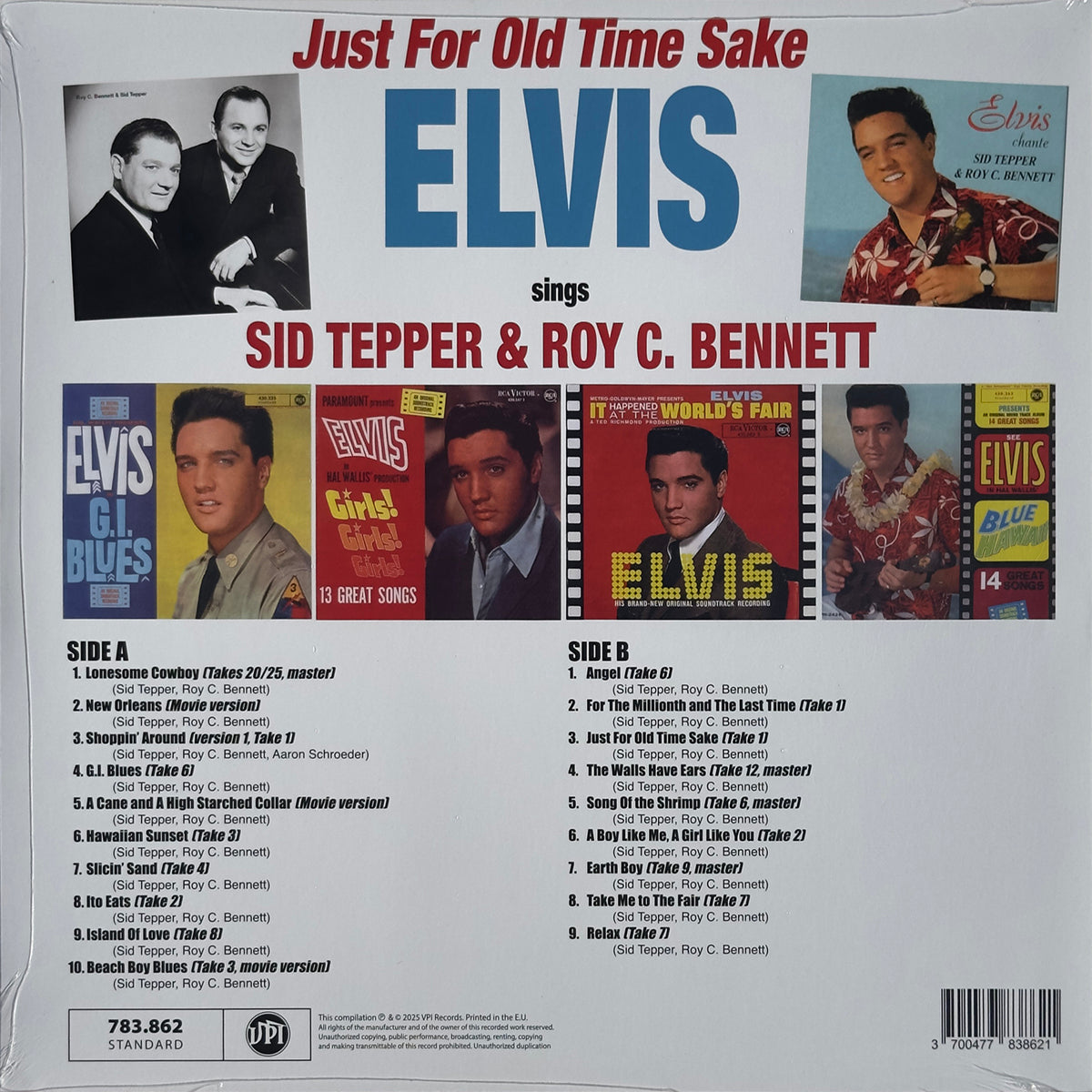 Just For Old Time Sake Elvis Sings Sid Tepper & Roy C. Bennett
