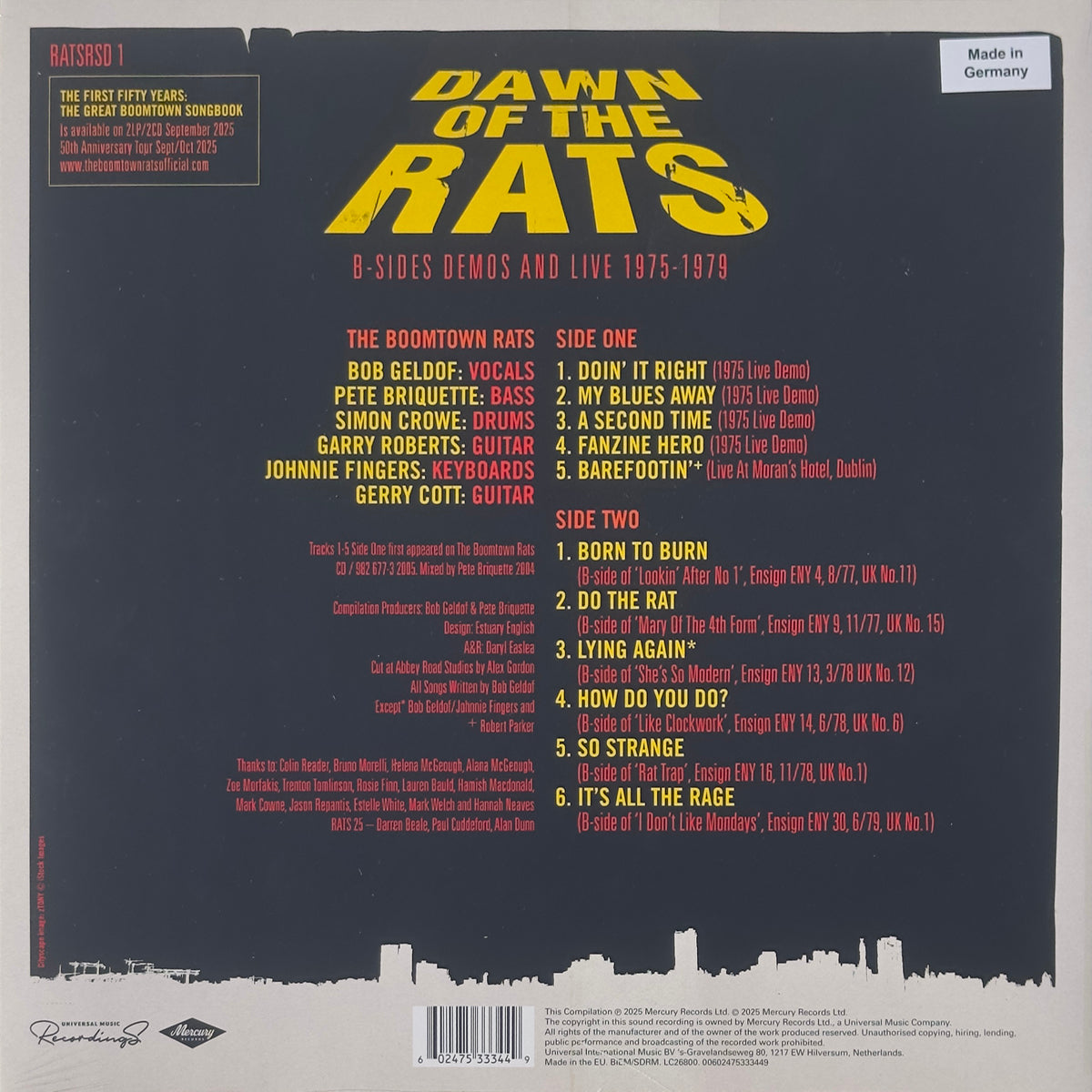 The Boomtown Rats in 'Dawn Of The Rats' (Demos, B-Sides And Live 1975-1979)