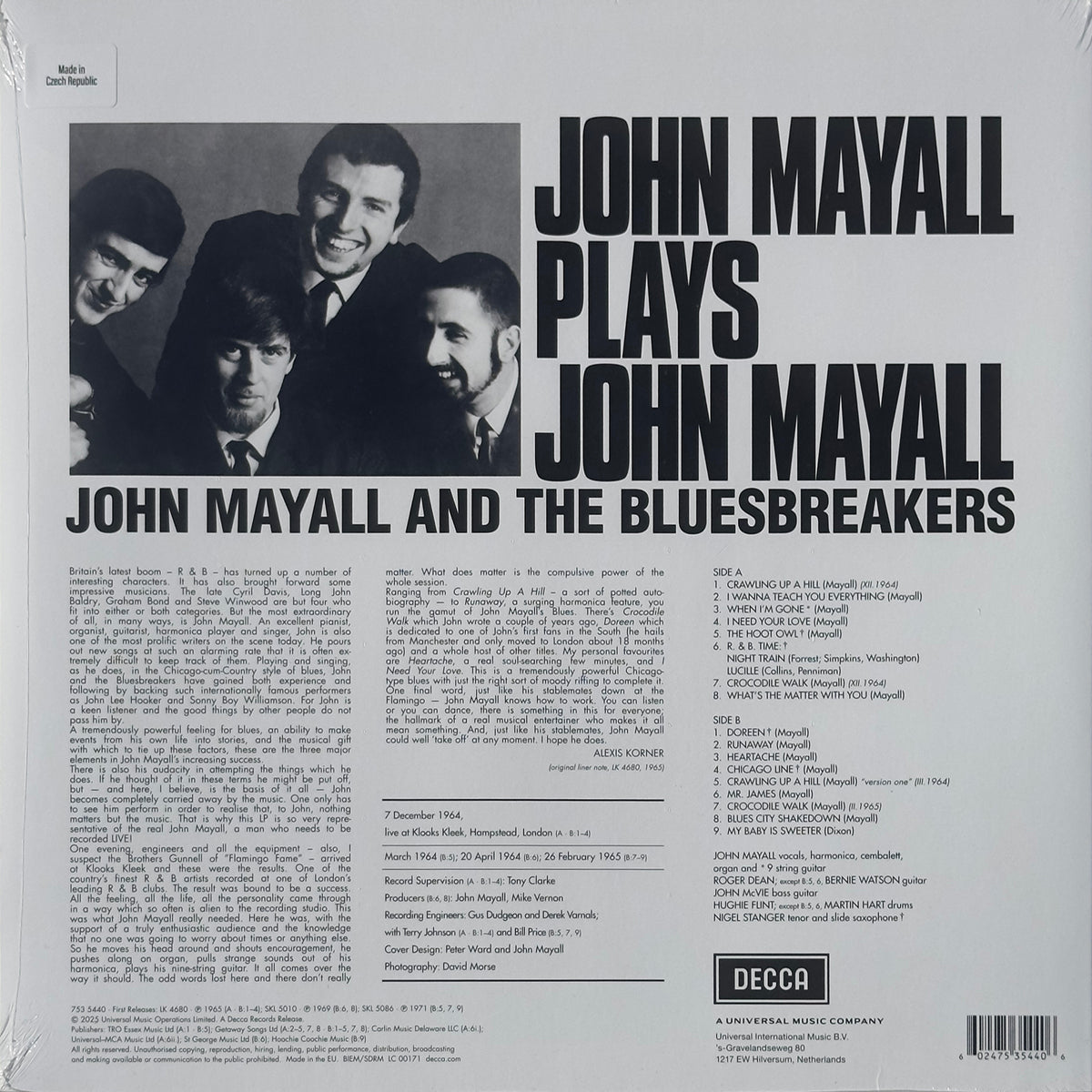 John Mayall Plays John Mayall (Recorded Live At Kooks Kleek!)