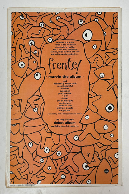 Juke - 28th November 1992 - Issue #918 - Frente On Cover