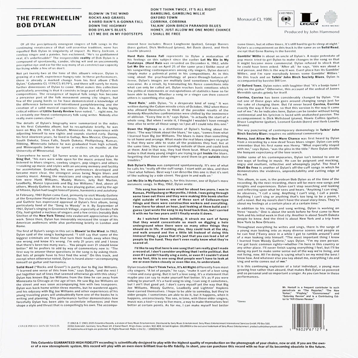 The Freewheelin' Bob Dylan (Mono)