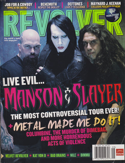 Revolver - September 2007 - Marilyn Manson And Slayer On Cover