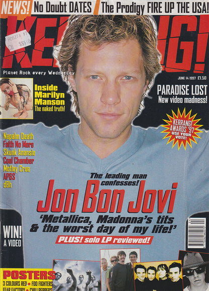 Kerrang! - June 14 1997 - Jon Bon Jovi On Cover