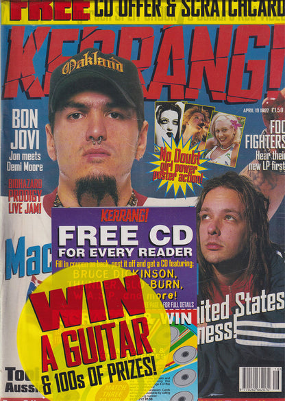 Kerrang! - April 19 1997 - Robb Flynn And Jonathan Davis On Cover