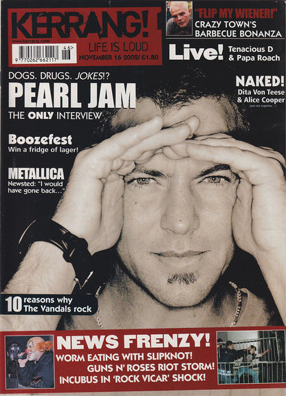 Kerrang! - November 16 2002 - Eddie Vedder On Cover