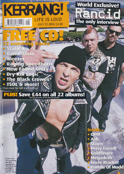 Kerrang! - July 21 2001 - Rancid On Cover