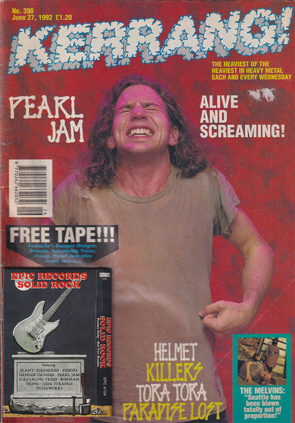 Kerrang No. 398 - June 27 1992 - Eddie Vedder On Cover