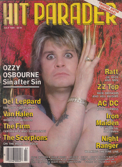 Hit Parader - July 1985 - Ozzy Osbourne On Cover