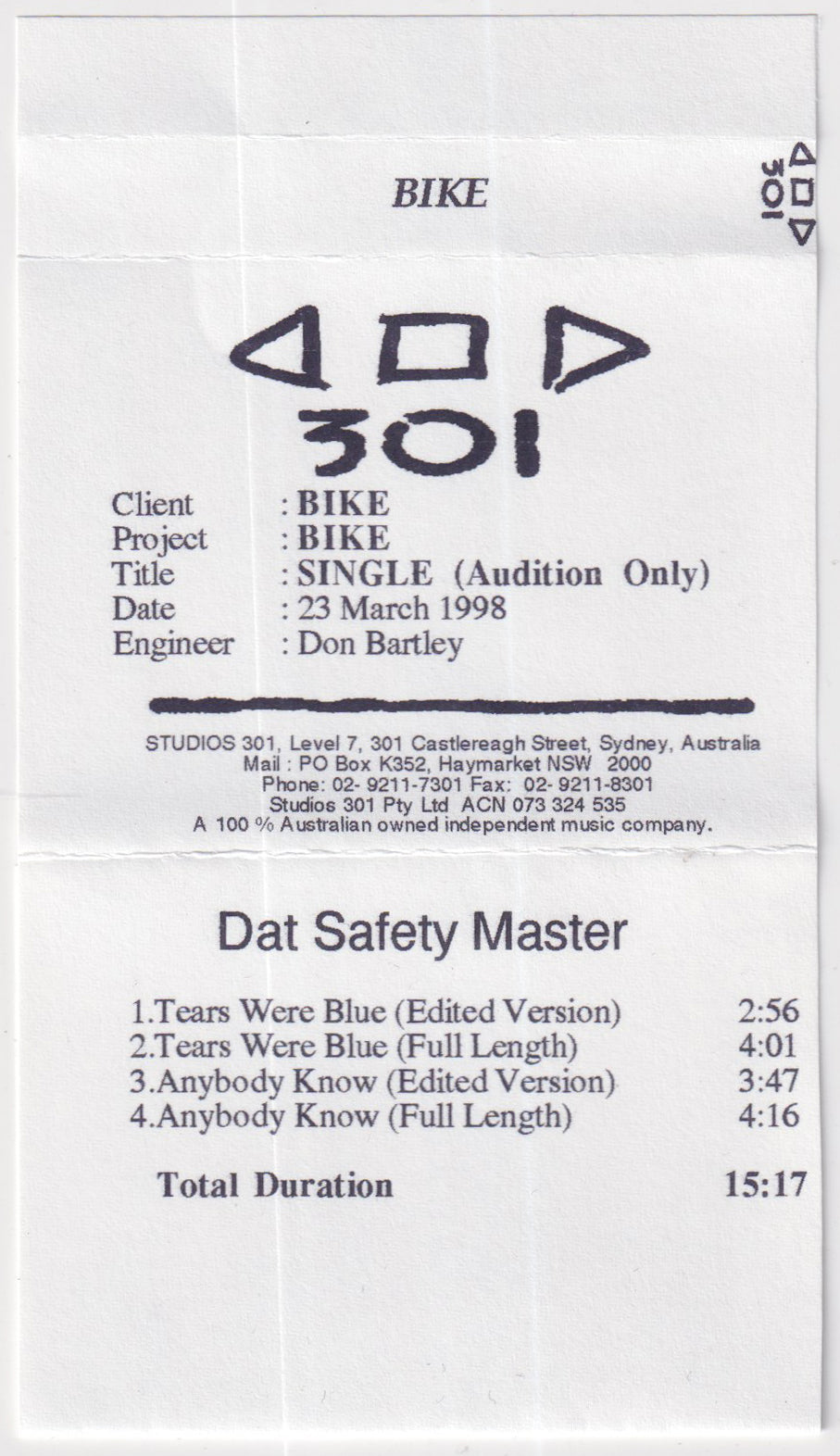 Bike (Single (Audition Only))