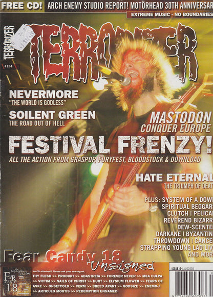 Terrorizer - August 2005 - Brent Hinds On Cover