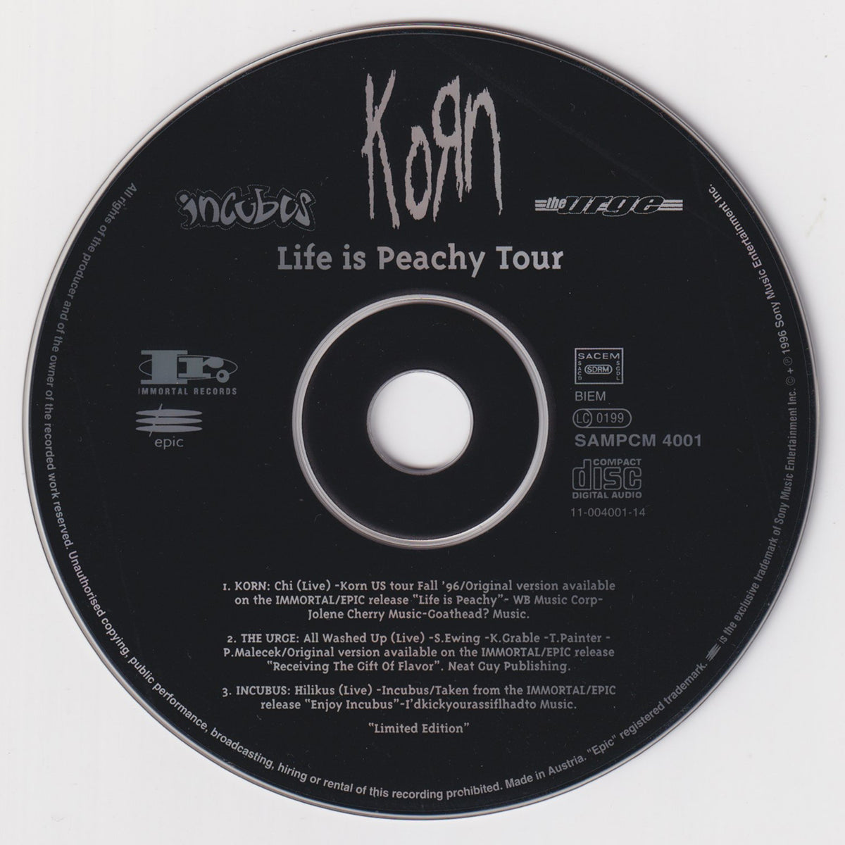 Life Is Peachy Tour - Featuring (3 Live Tracks)