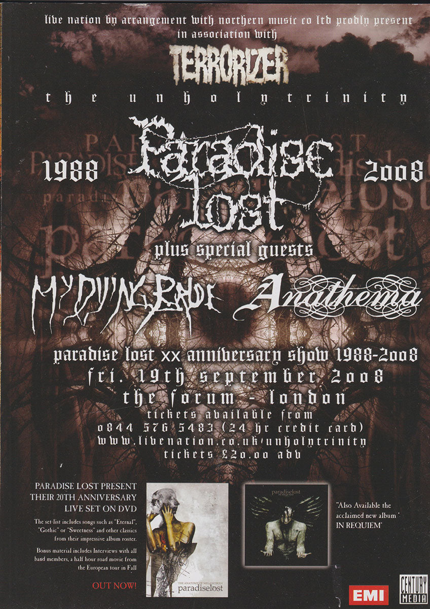 Terrorizer - September 2008 -  Paradise Lost On Cover