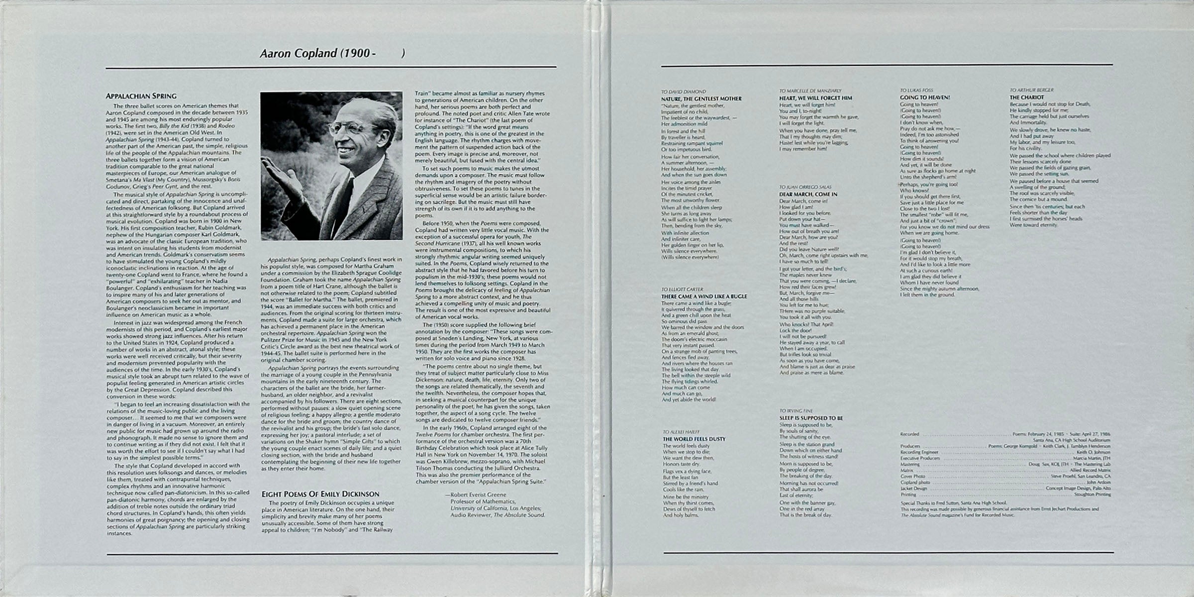 Appalachian Spring Suite / Eight Poems Of Emily Dickinson - Image 3