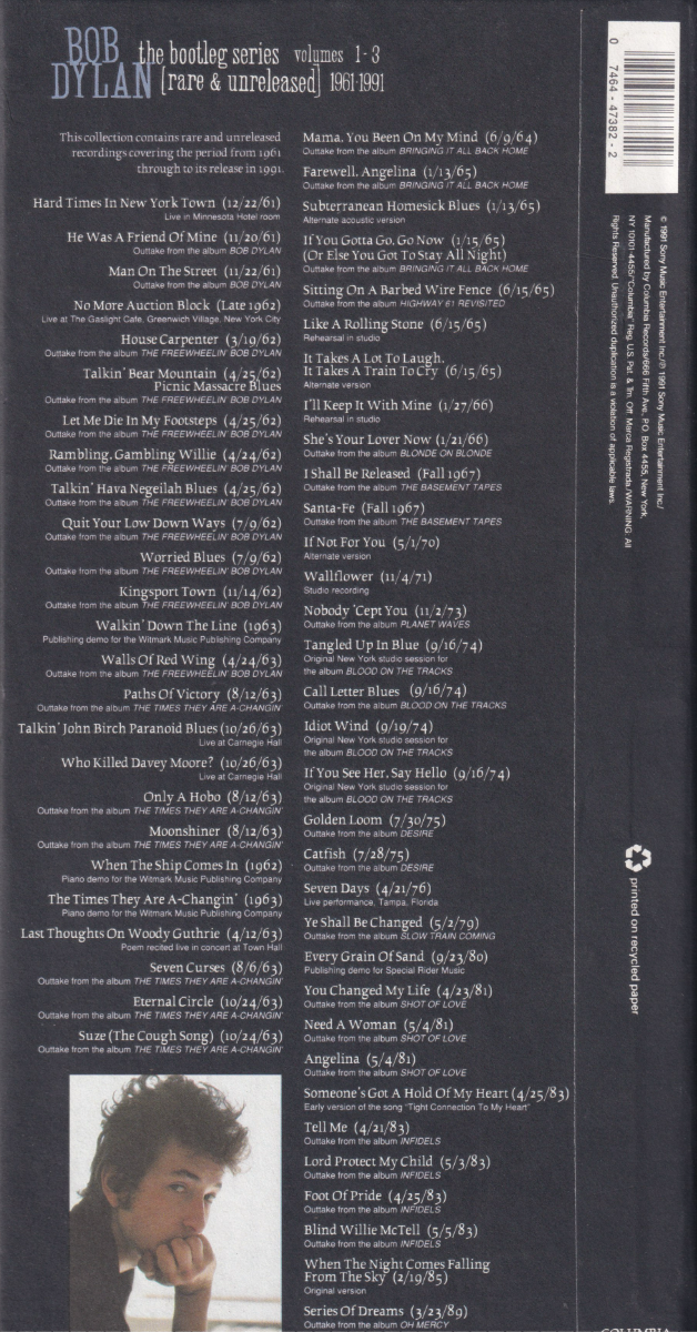 The Bootleg Series Volumes 1 - 3 [Rare & Unreleased] 1961-1991 - Image 2