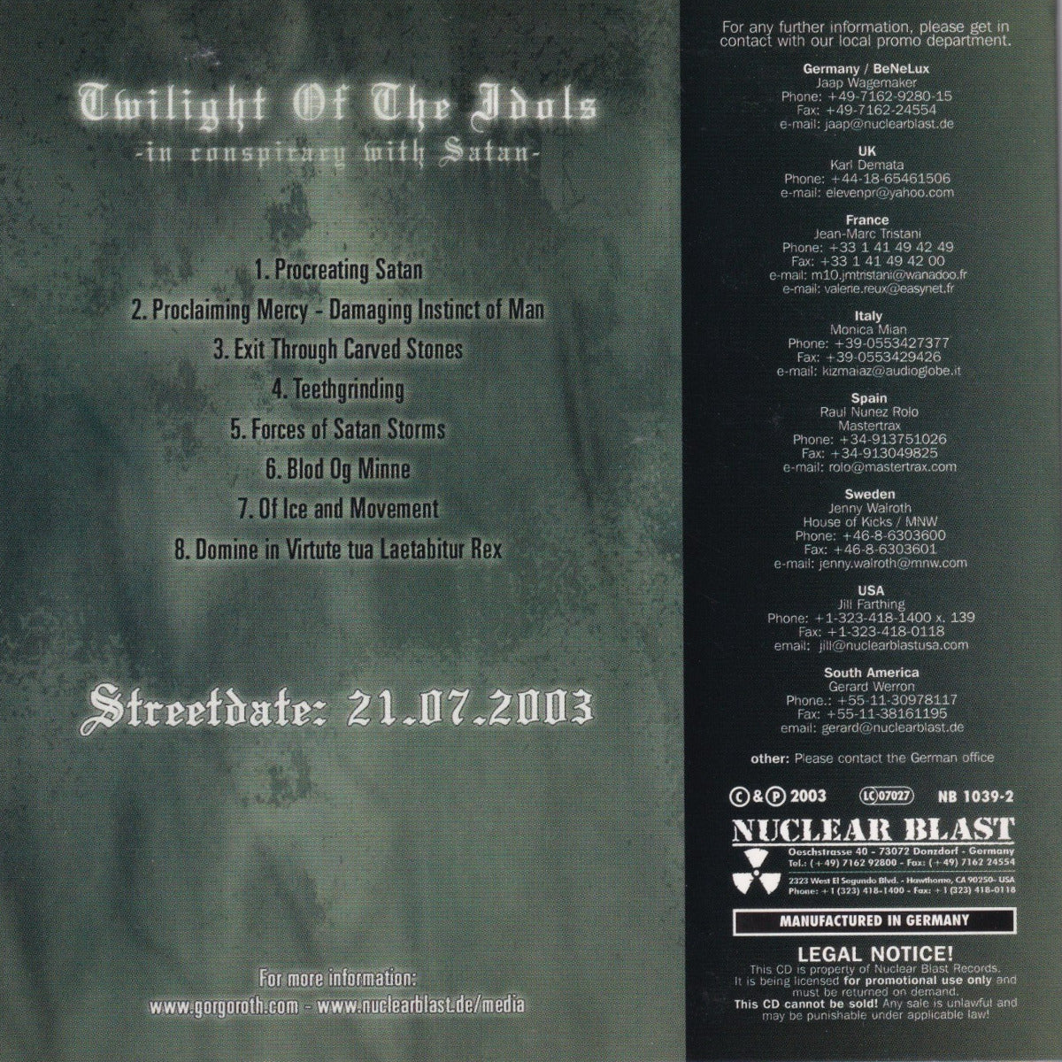 Twilight Of The Idols (In Conspiracy With Satan) - Image 2