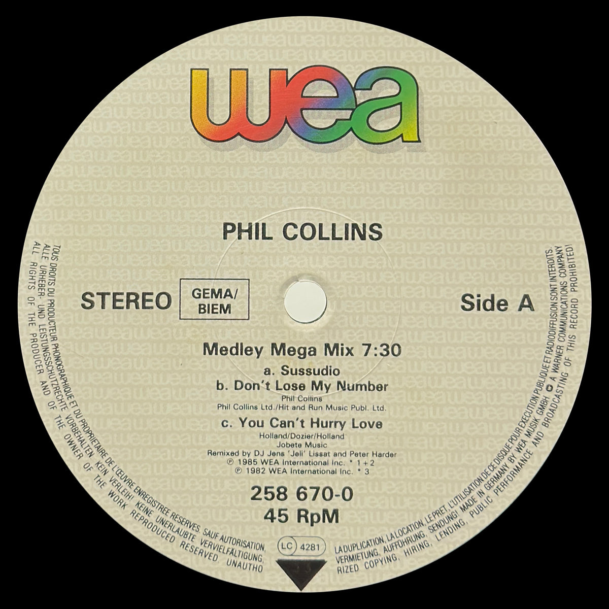 (Sussudio / Don't Lose My Number / You Can't Hurry Love) / Take Me Home (Extended Version) - Image 3