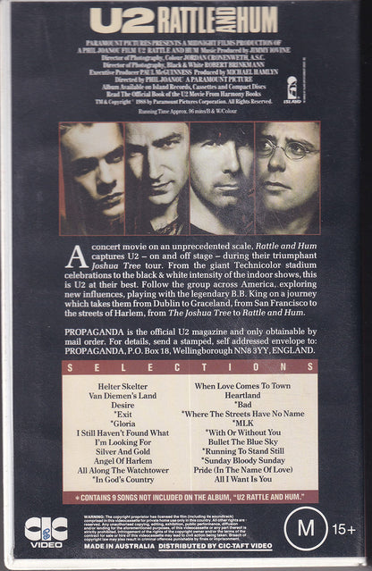 Rattle And Hum - The Full Length Motion Picture On Video Cassette - Image 2
