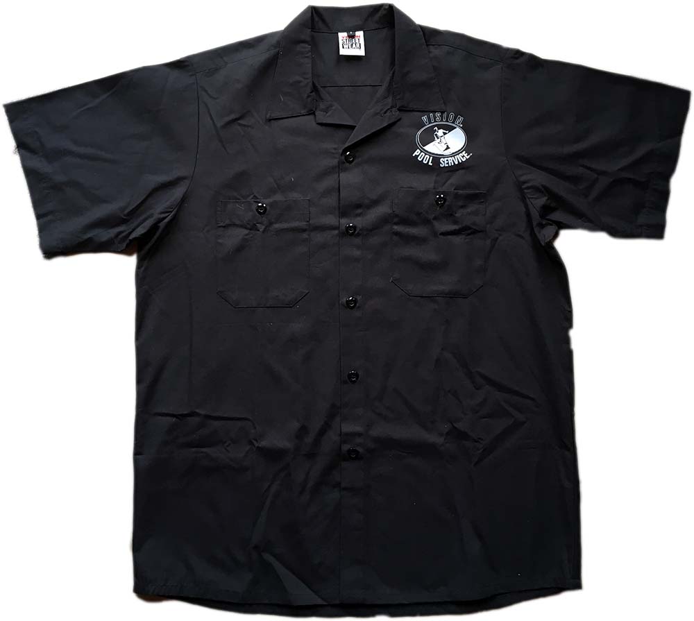Black &#39;Vision Pool Service&#39; Button-Up Shirt
