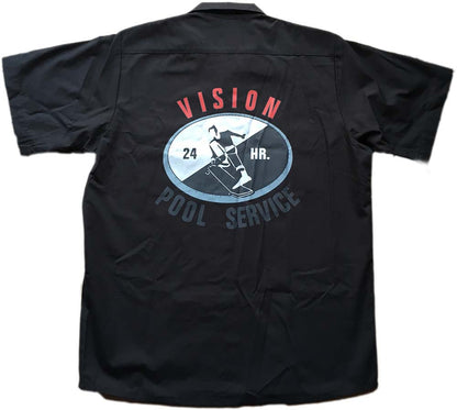 Black 'Vision Pool Service' Button-Up Shirt
