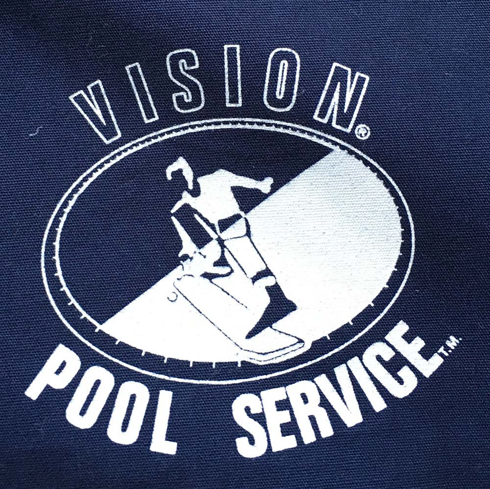 Navy Blue 'Vision Pool Service' Button-Up Shirt