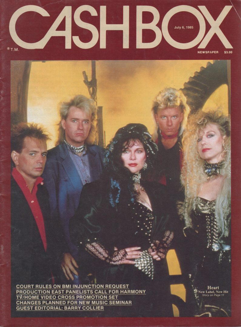 Cashbox - 6th July 1985 - Heart On Cover