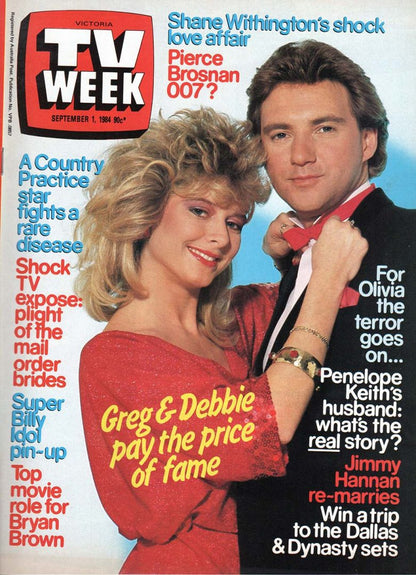 TV Week - 1st September 1984 - Greg Evans & Debbie Newsome Of A Perfect Match On Cover