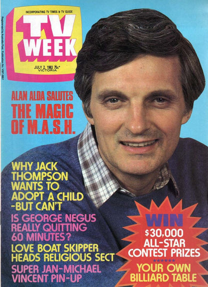 TV Week - 2nd July 1983 - Alan Alda On Cover