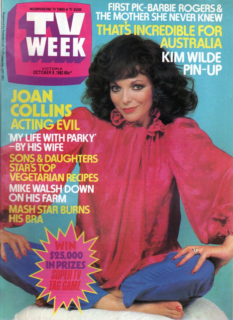 TV Week - 9th October 1982 - Joan Collins On Cover