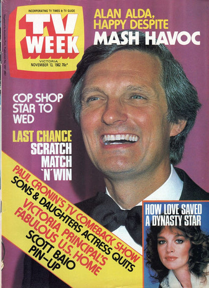 TV Week - 13th November 1982 - Alan Alda On Cover