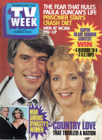 TV Week - 20th November 1982 - Shane Porteous & Helen Scott Of A Country Practice On Cover