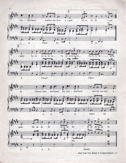 How Can You Mend A Broke Heart Sheet Music