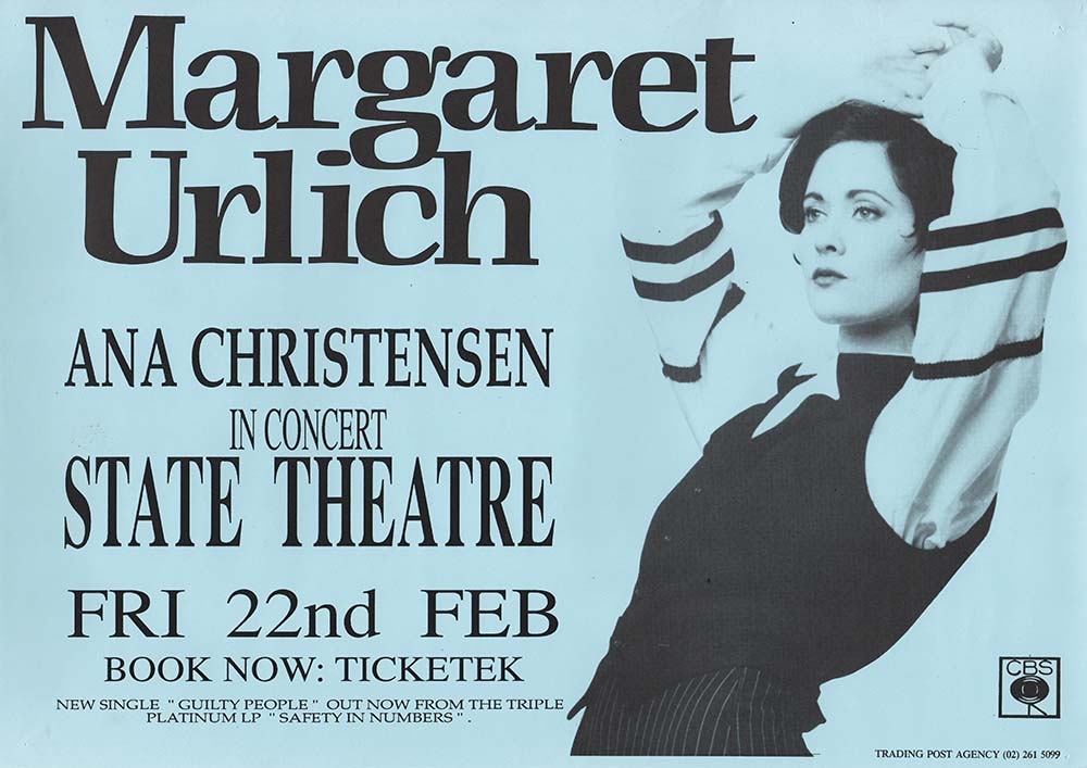 State Theatre, Sydney, 22nd February 1991 Show Poster