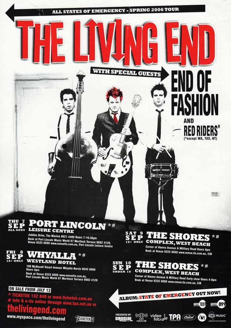 State Of Emergency Tour September 2006 SA Shows Poster