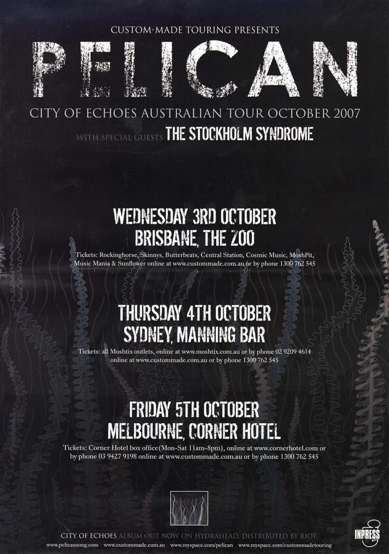 City Of Echoes 2007 Australian Tour Poster