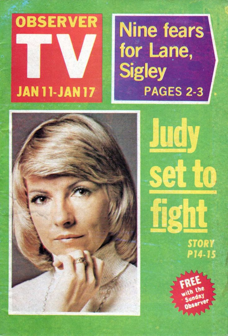 Observer TV - 11th-17th January 1976 - Judy Stone On Cover