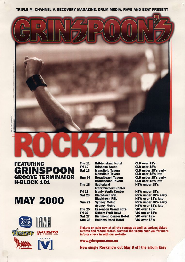 Rockshow May 2000 Australian Tour Poster