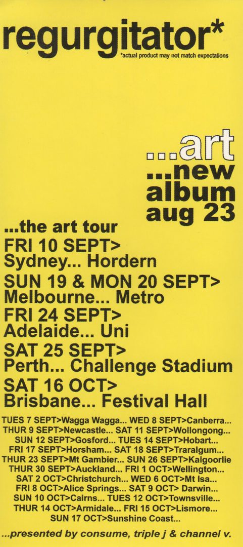 ...Art&#39; Aus/NZ Tour Promo Sticker
