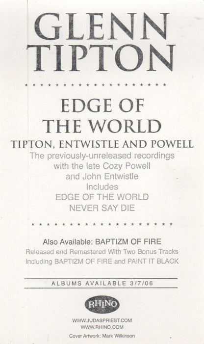 Edge Of The World' Album Promo Sticker