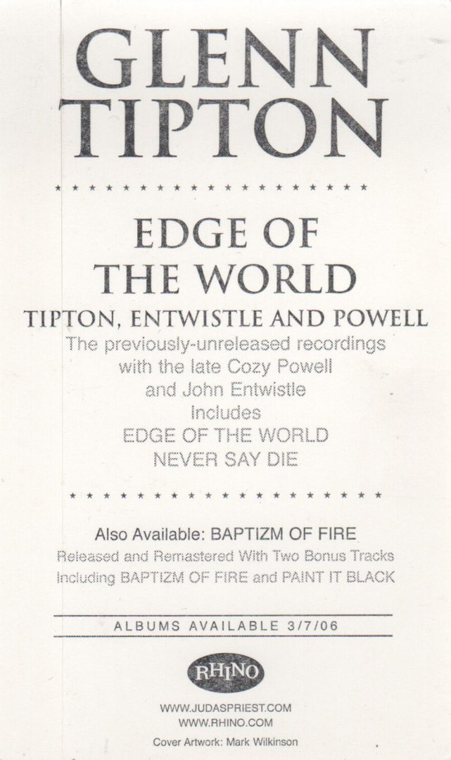 Edge Of The World&#39; Album Promo Sticker