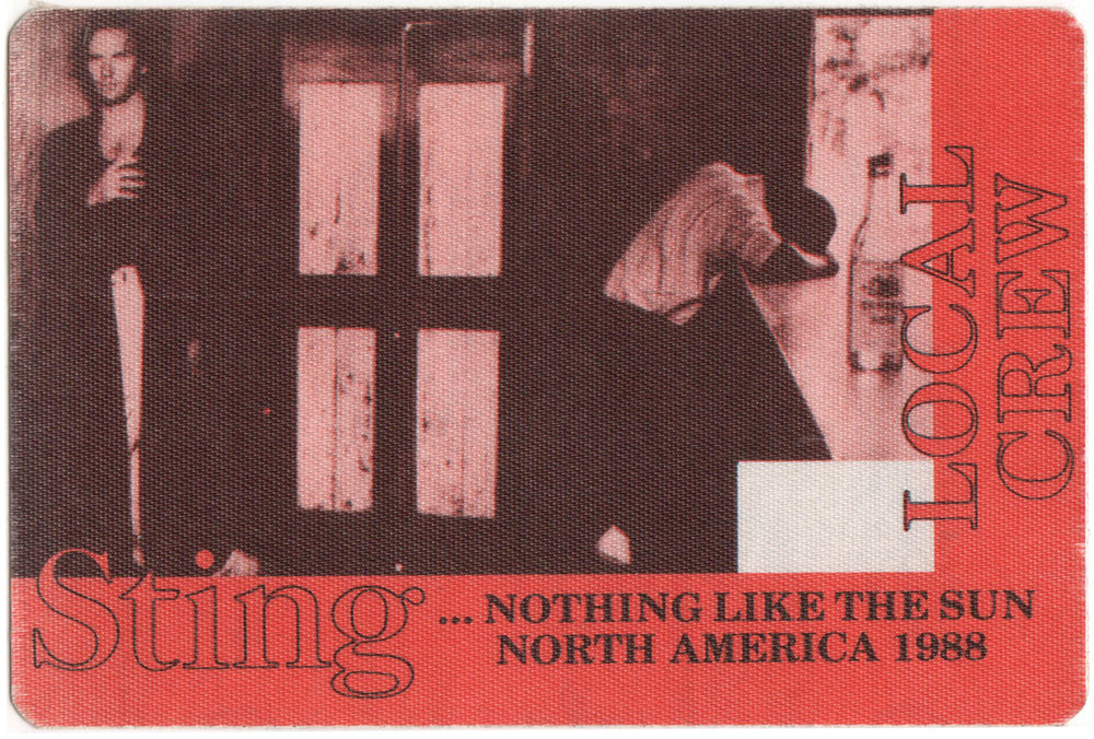 '... Nothing Like The Sun' 1988 North America Tour Local Crew Pass