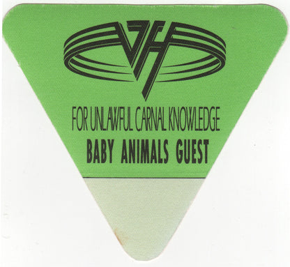 For Unlawful Carnal Knowledge 1992 Tour Guest Backstage Pass