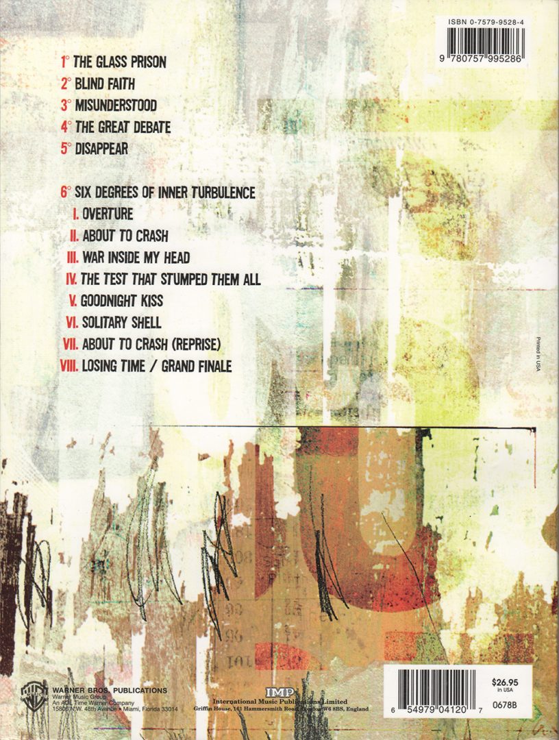 Six Degrees Of Inner Turbulence Guitar Tab Book – Rare Records