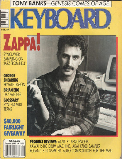 KEYBOARD - FEBRUARY 1987 - FRANK ZAPPA ON COVER