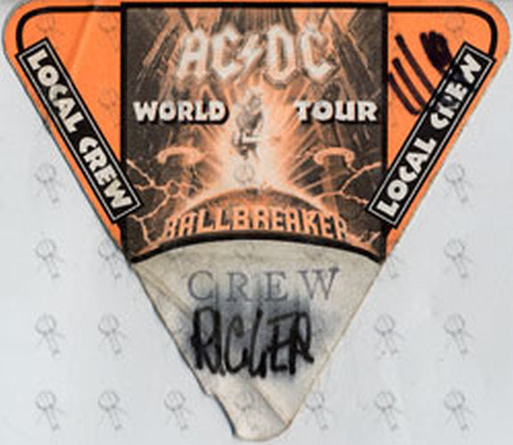 AC/DC - Used &#39;Ballbreaker&#39; World Tour Local Crew Cloth Sticker Pass - 1