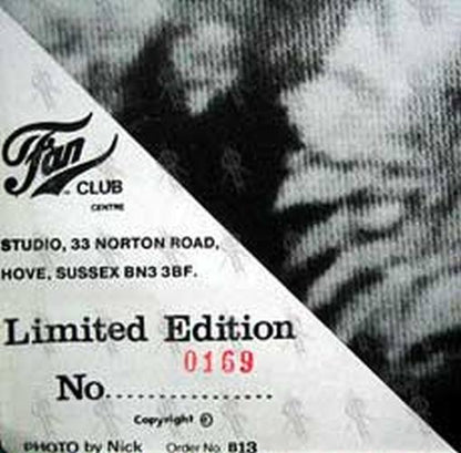 ADAM ANT - Limited Edition 'Fan Club' Only Poster - 2