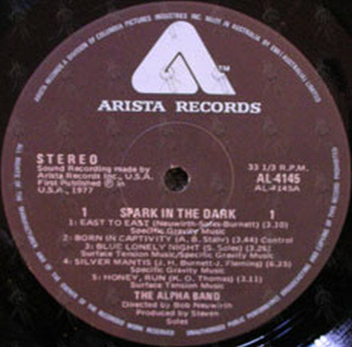 ALPHA BAND-- THE - Spark In The Dark - 3